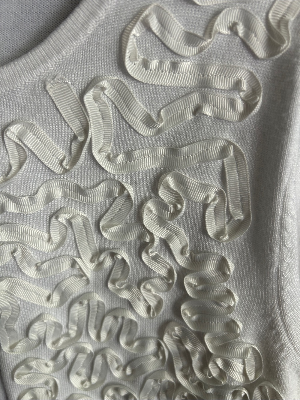 Cable & Gauge Cream Short-Sleeve Embellished Cardigan - Picture 3 of 4